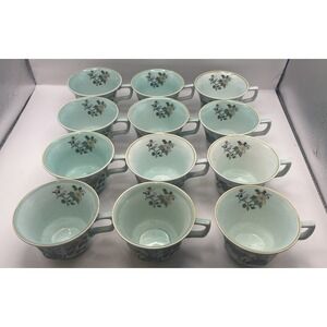 Lot of 12 Adams Calyx Ware Ming Jade Tea Coffee Cups England‎ Ironstone